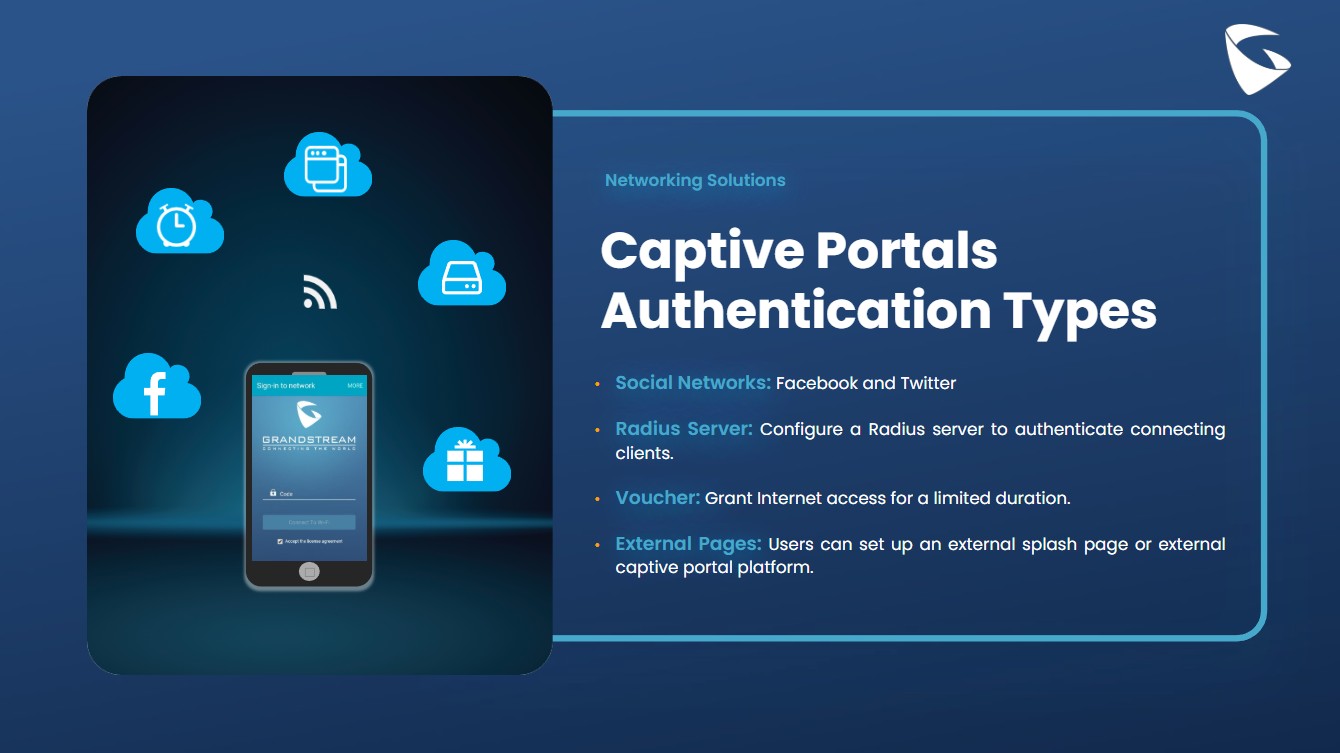 Grandstream PoE+ switch powering IP phones and access points